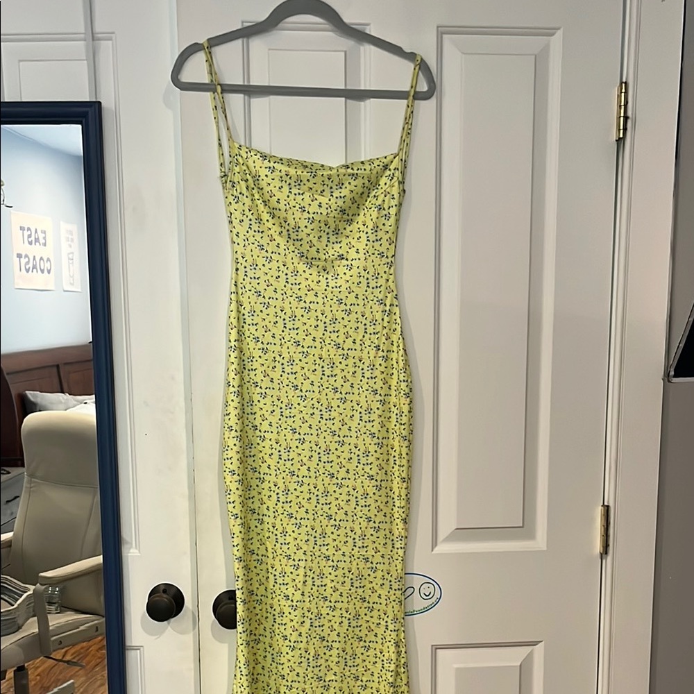 Floral Yellow Maxi Dress M